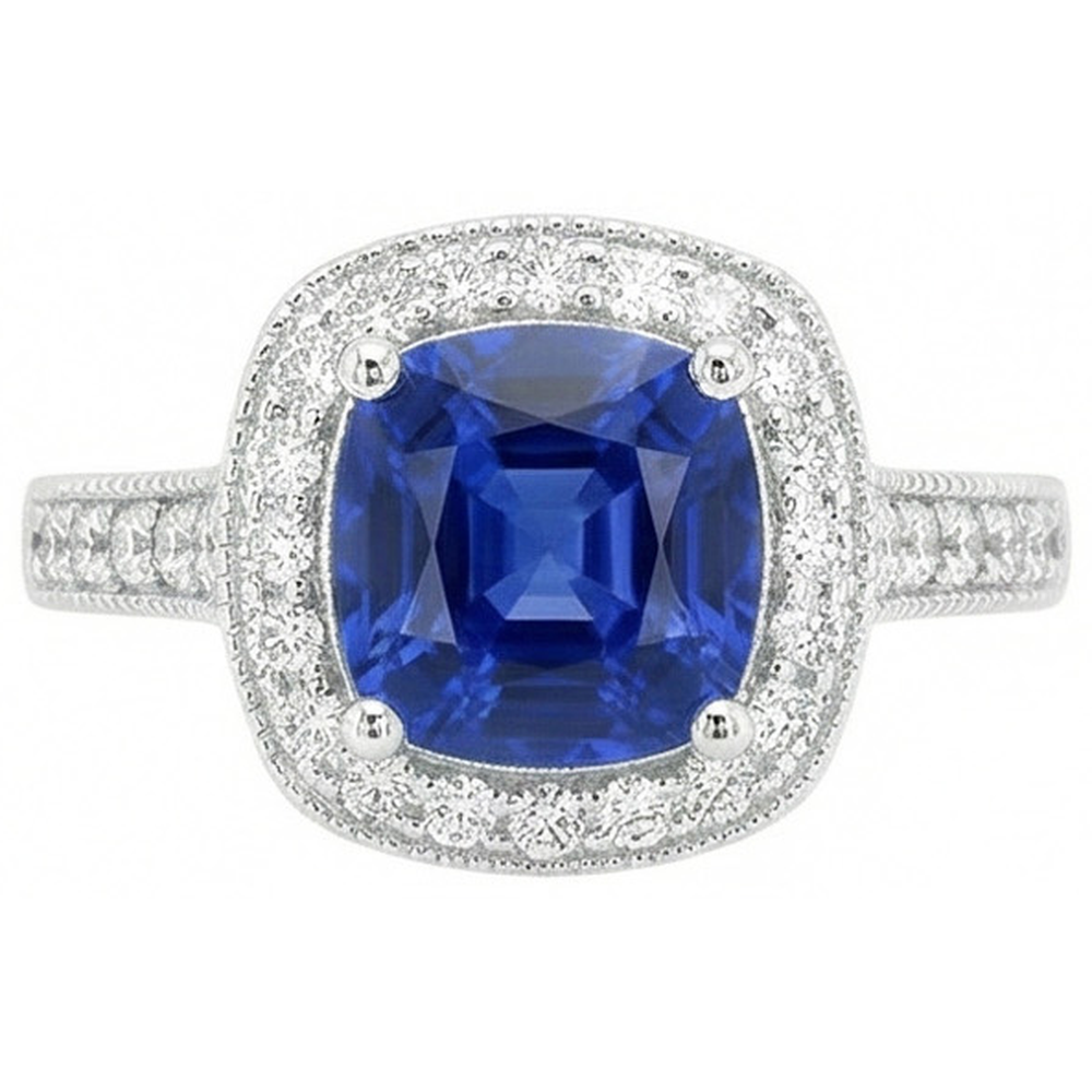 echter round diamant 3.70Karat ring Seitenansicht