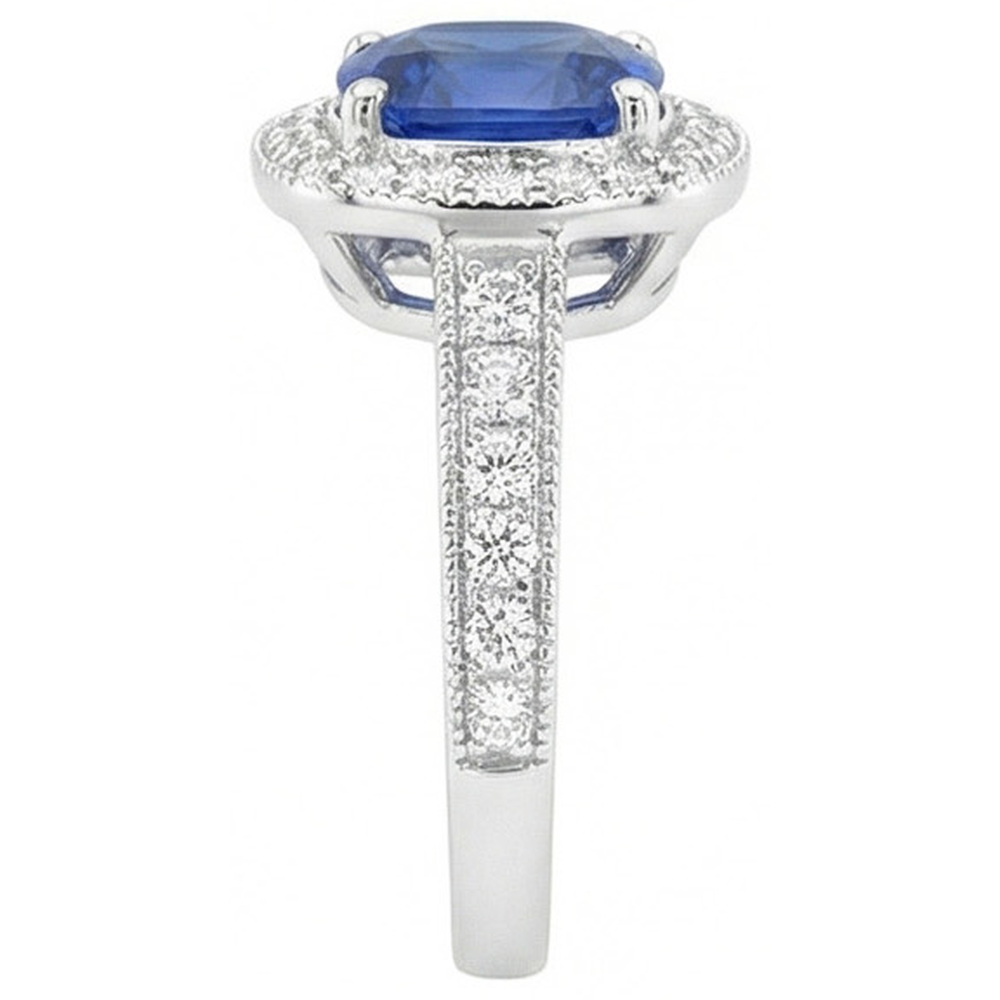 echter round diamant 3.70Karat ring Draufsicht