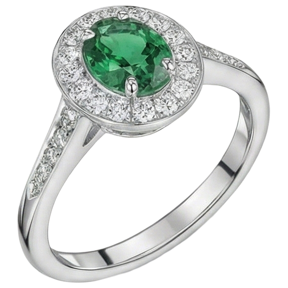 echter oval smaragd 3.75Karat ring Draufsicht