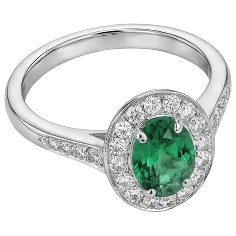 echter oval smaragd 3.75Karat ring Detailansicht