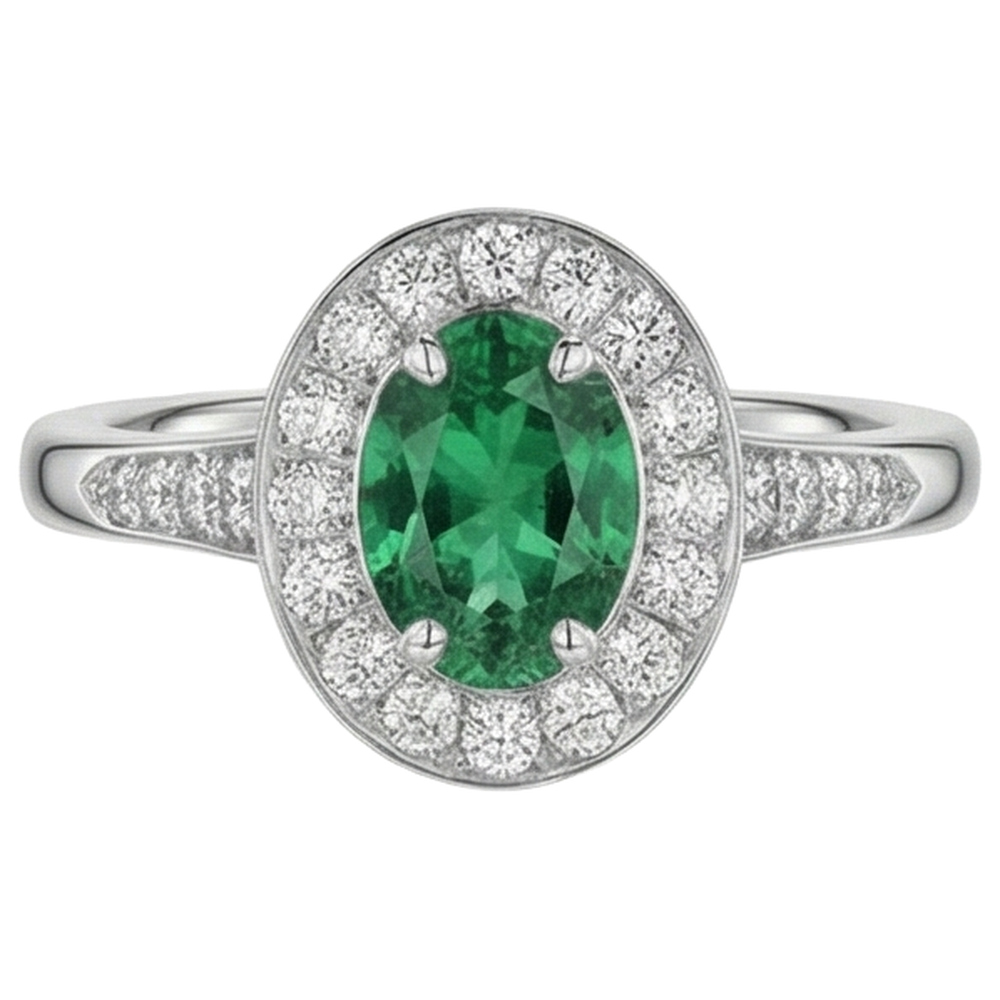 echter oval smaragd 3.75Karat ring Seitenansicht