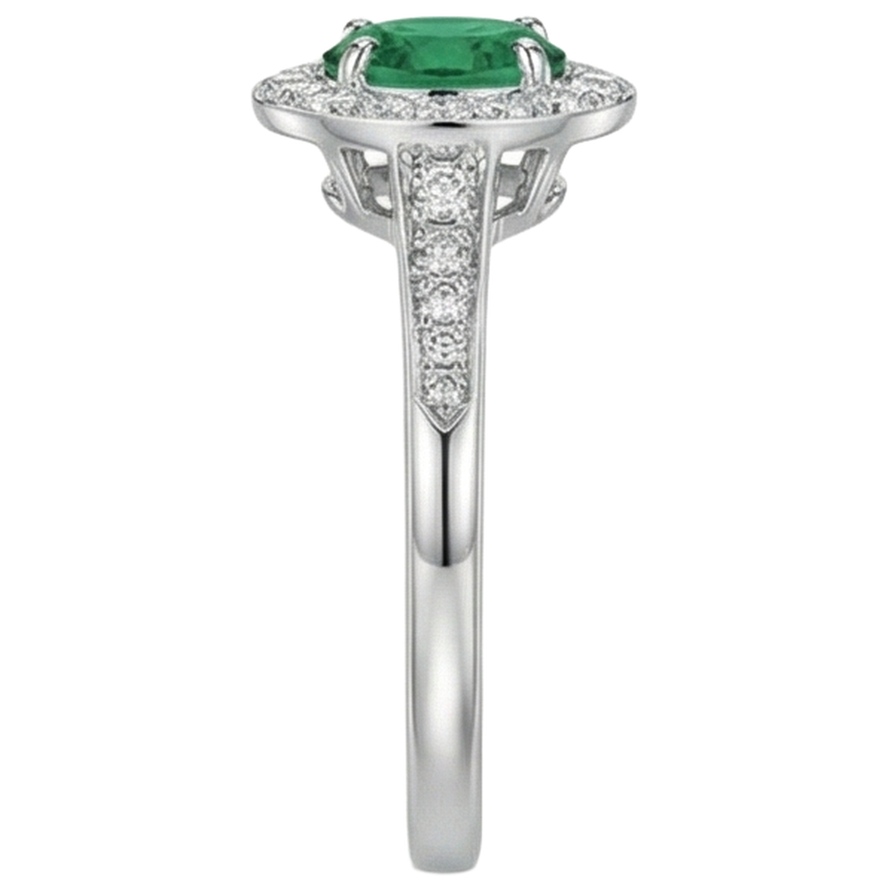 echter oval smaragd 3.75Karat ring auf Weiß