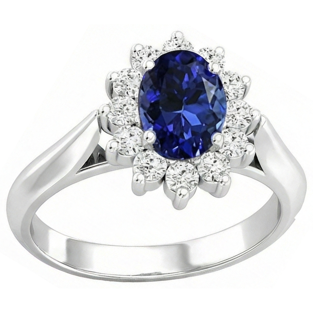 echter oval tansanit 3.75Karat ring Detailansicht