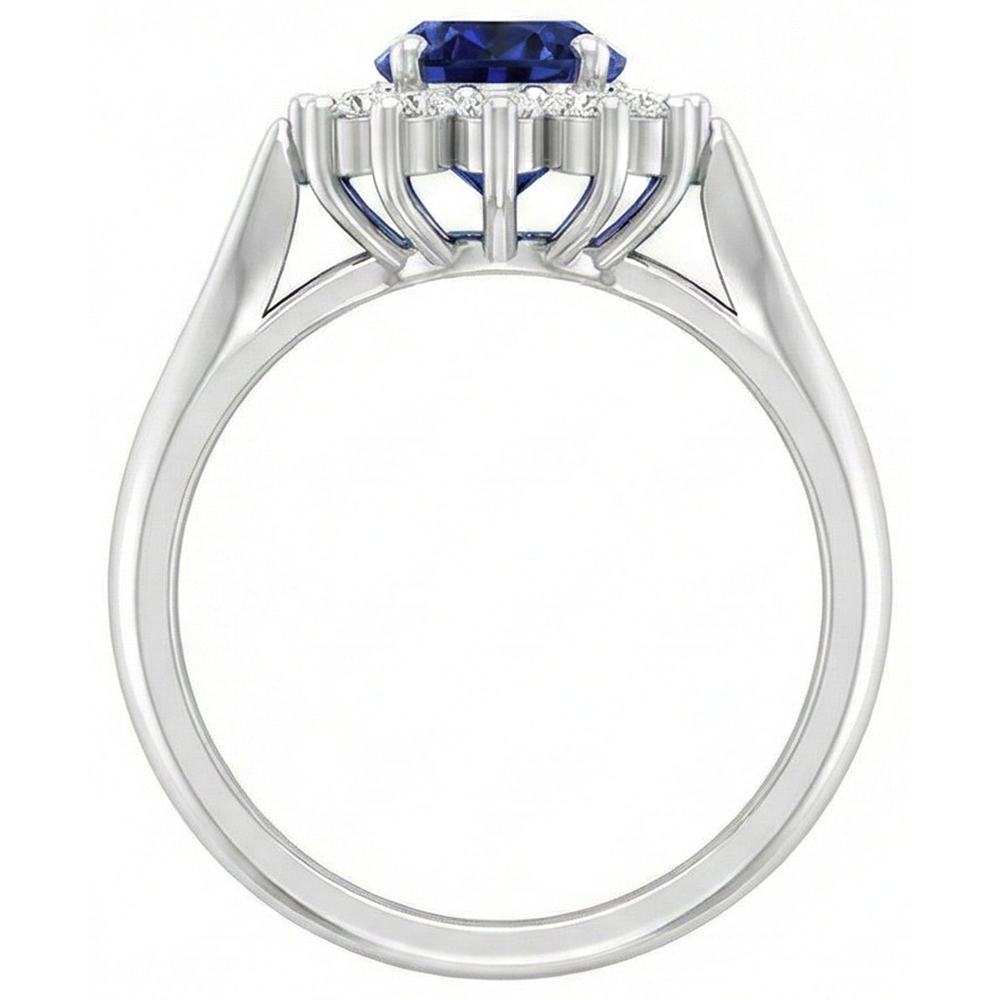 echter oval tansanit 3.75Karat ring auf Weiß