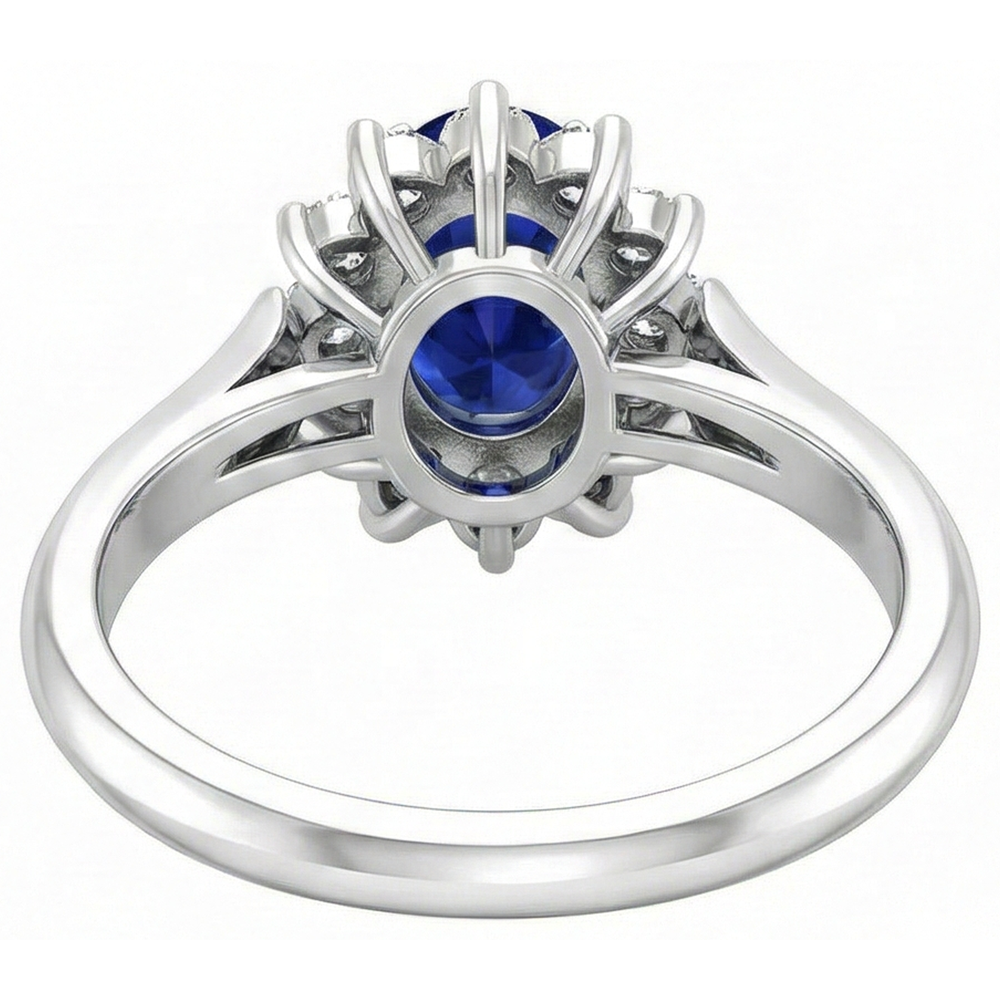 echter oval tansanit 3.75Karat ring mit Diamantbesatz