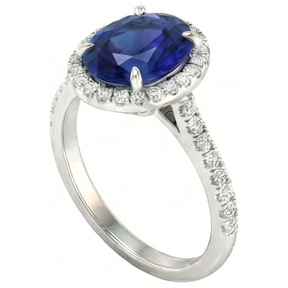 echter oval diamant 3.75Karat ring Detailansicht