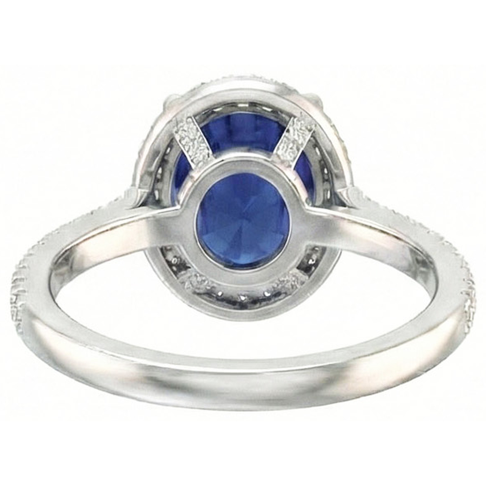 echter oval diamant 3.75Karat ring Profilansicht