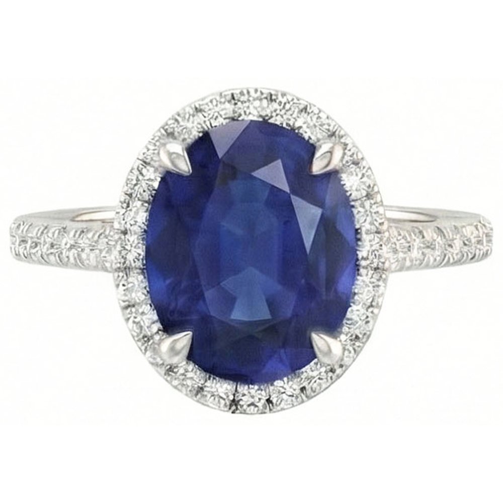 echter oval diamant 3.75Karat ring Seitenansicht