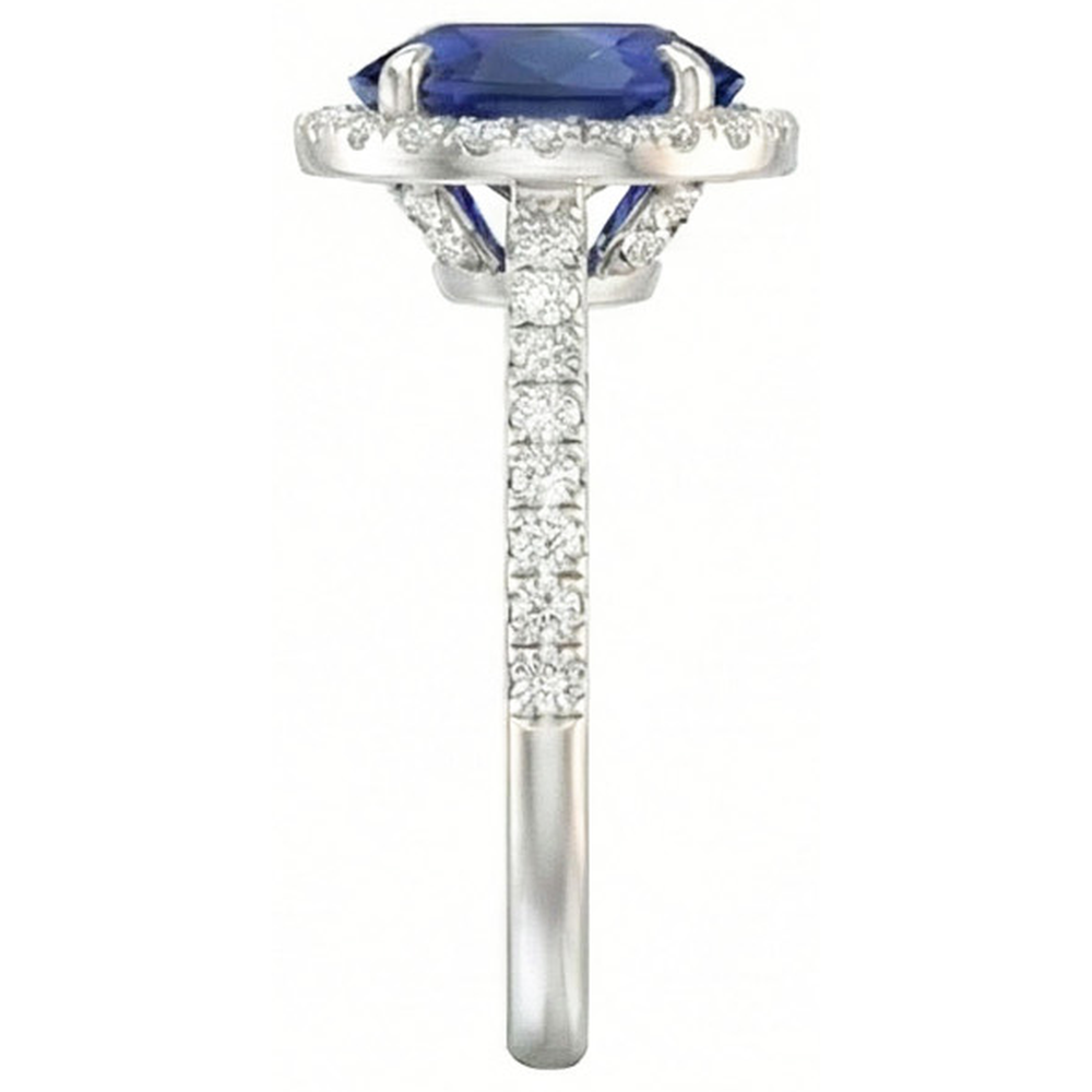 echter oval diamant 3.75Karat ring Draufsicht