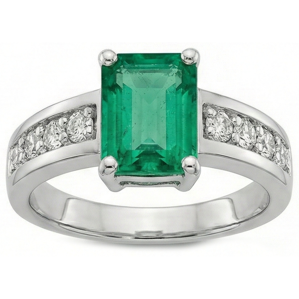 echter emerald smaragd 3.75Karat ring Detailansicht