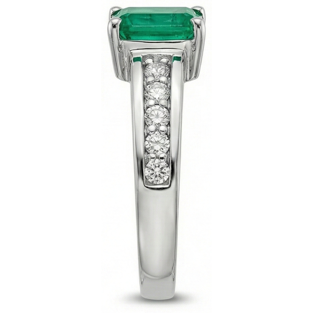 echter emerald smaragd 3.75Karat ring Profilansicht