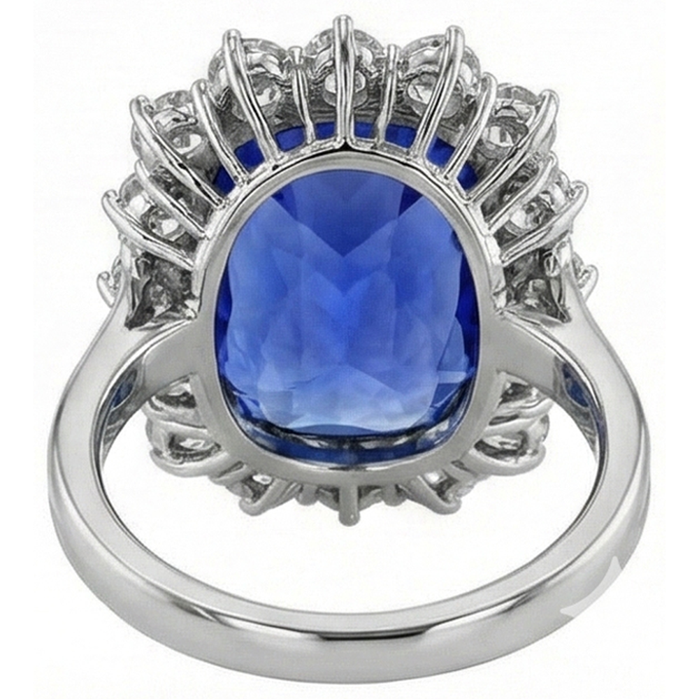 echter round diamant 3.75Karat ring Profilansicht