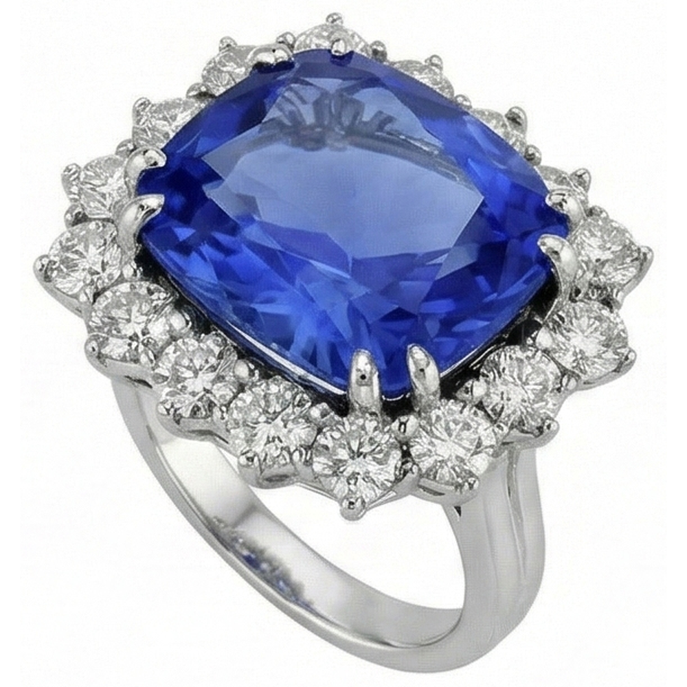 echter round diamant 3.75Karat ring Vorderansicht