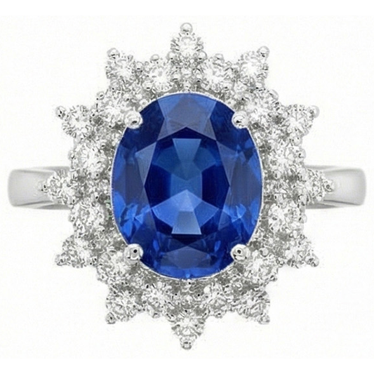 echter round diamant 3.75Karat ring Vorderansicht