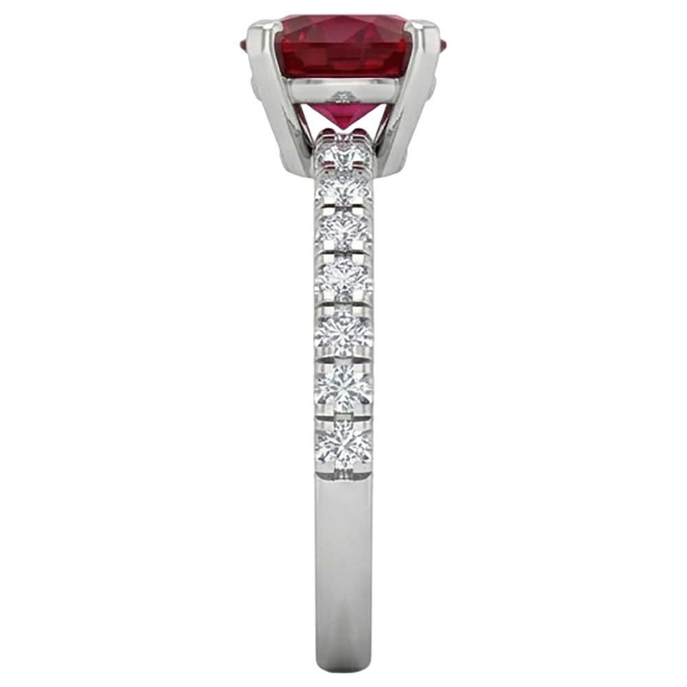 echter round rubin 3.90Karat ring Draufsicht