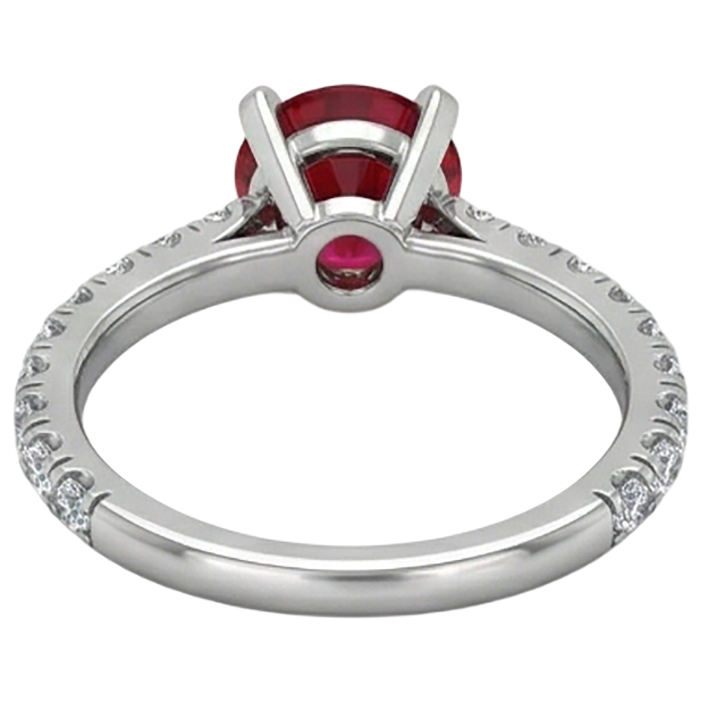 echter round rubin 3.90Karat ring auf Weiß