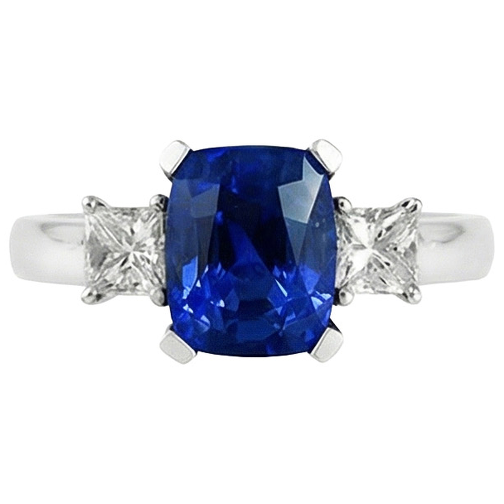 echter princess diamant 4Karat ring Seitenansicht