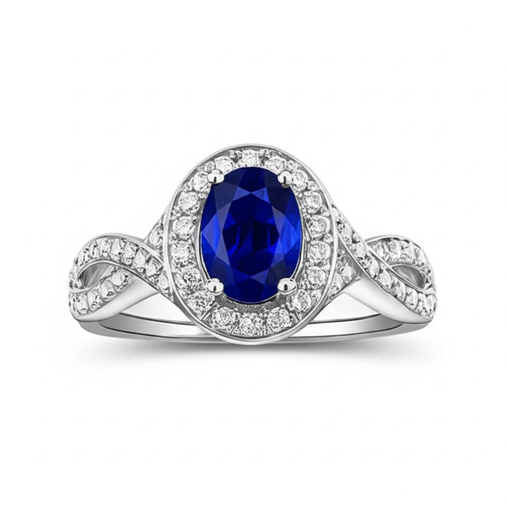 echter oval diamant 3Karat ring Seitenansicht