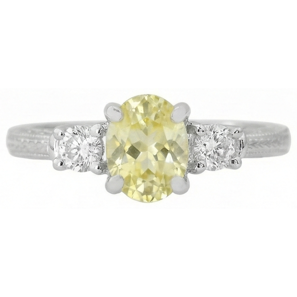 echter oval diamant 3Karat ring Seitenansicht