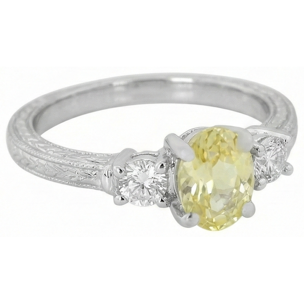 echter oval diamant 3Karat ring Detailansicht