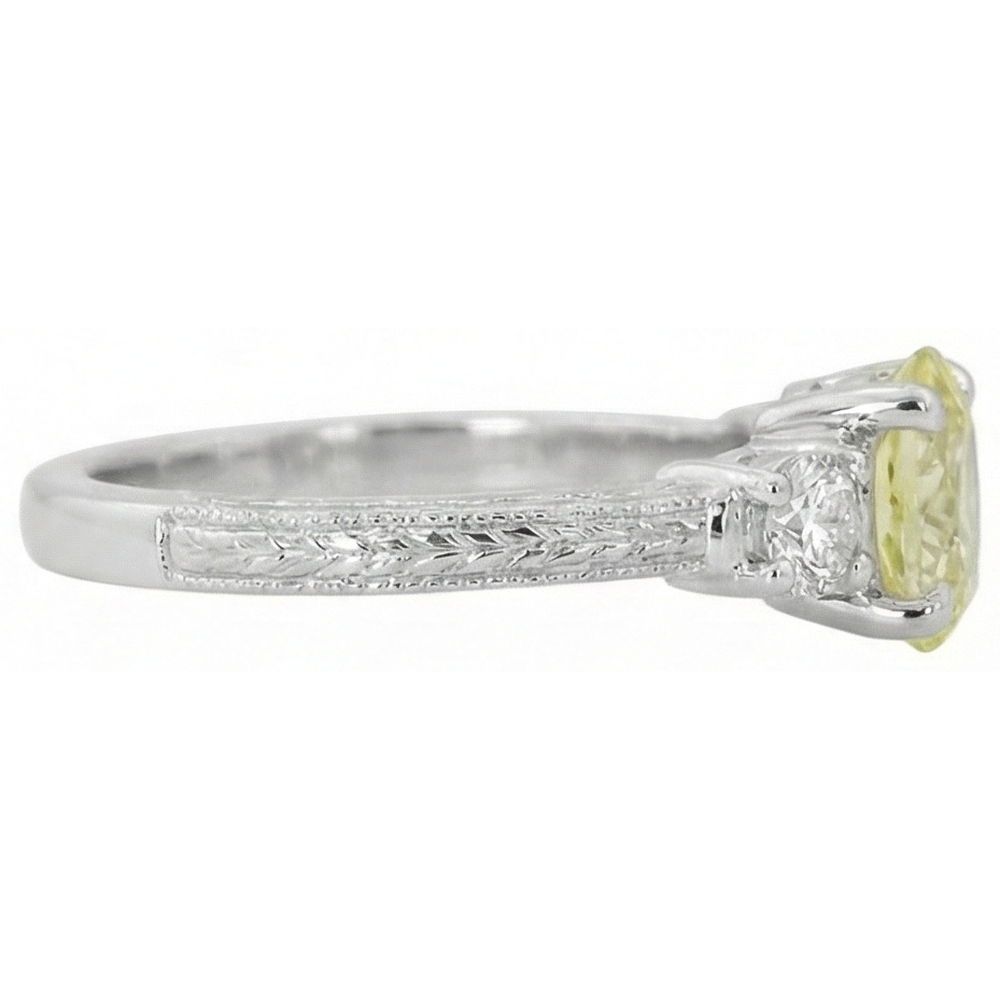 echter oval diamant 3Karat ring Draufsicht