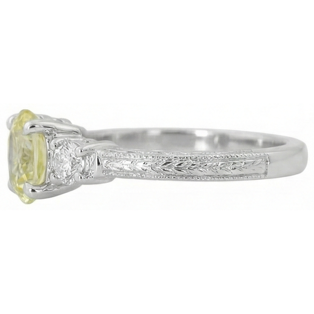 echter oval diamant 3Karat ring Profilansicht