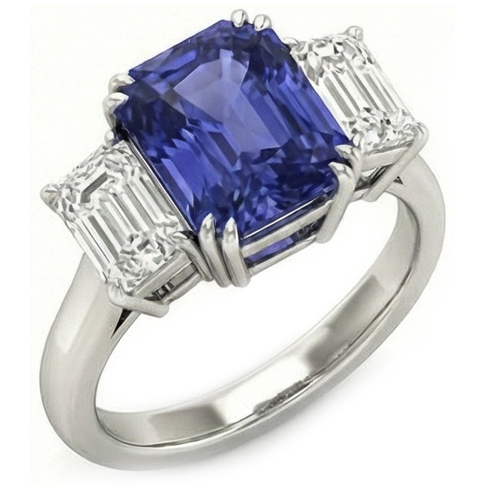 echter radiant diamant 3Karat ring Seitenansicht