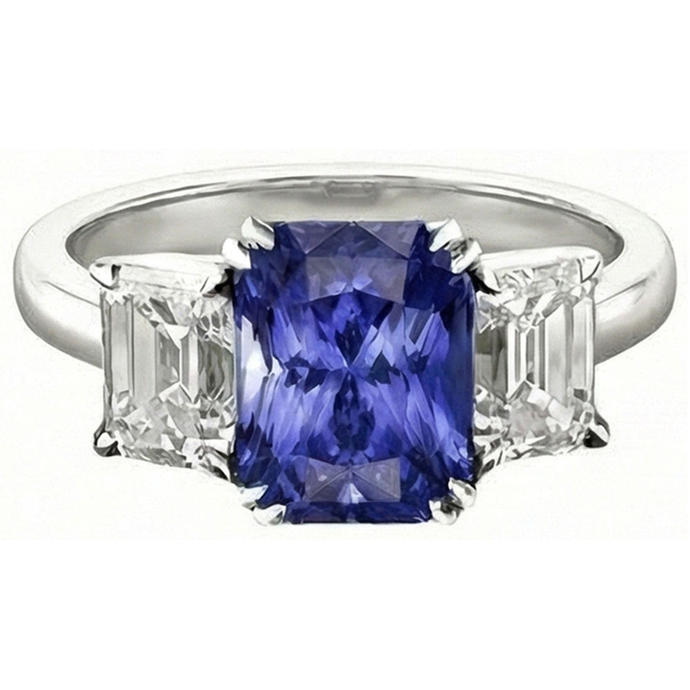 echter radiant diamant 3Karat ring Detailansicht