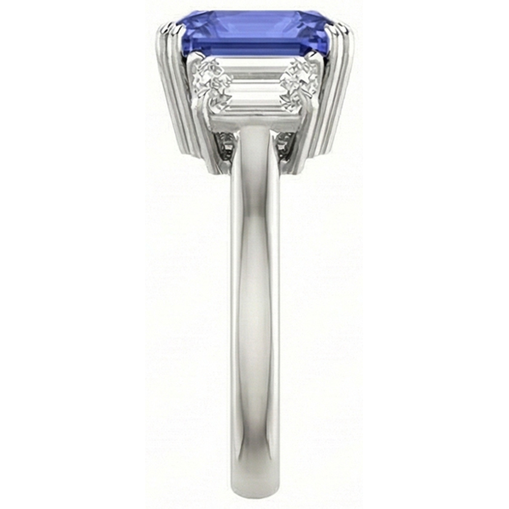 echter radiant diamant 3Karat ring Profilansicht