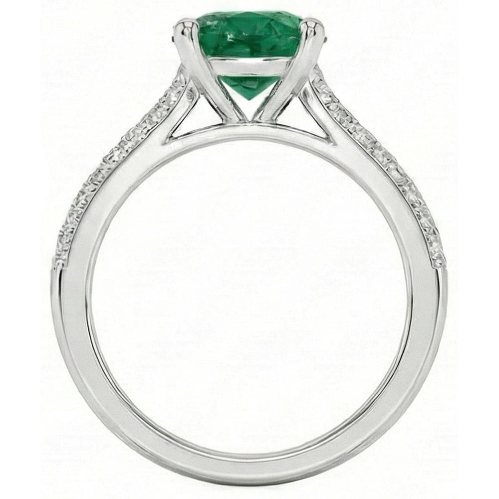 echter round smaragd 3Karat ring Draufsicht