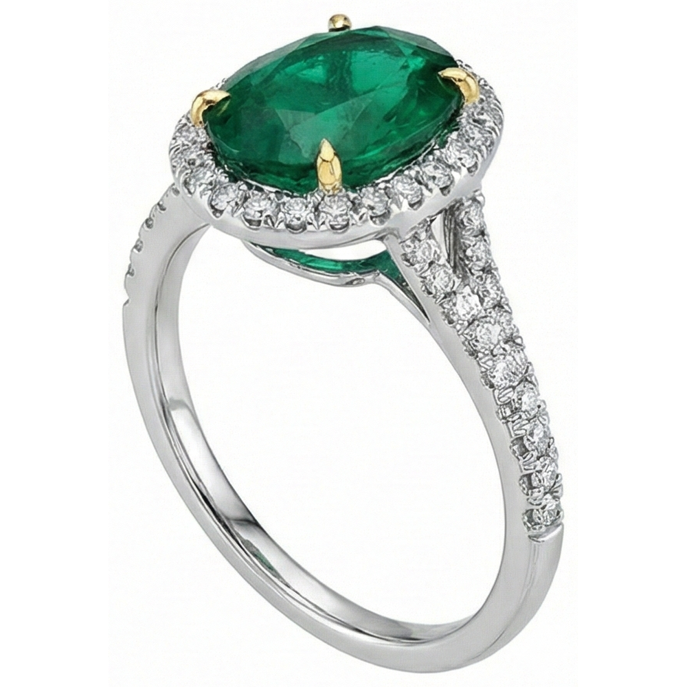 echter oval smaragd 3Karat ring Detailansicht