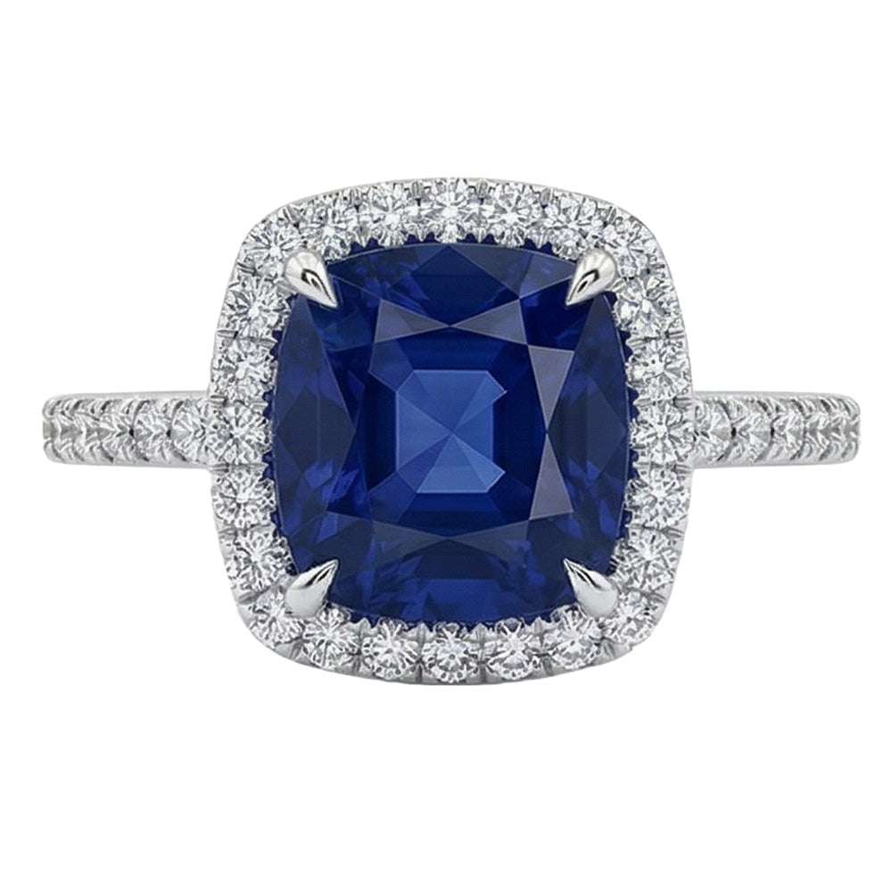 echter round saphir 3Karat ring Detailansicht