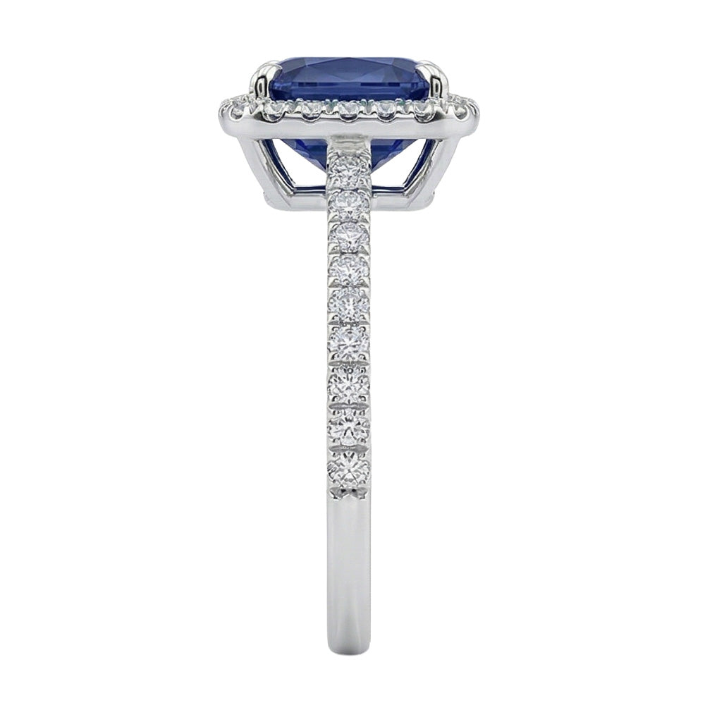 echter round saphir 3Karat ring Draufsicht