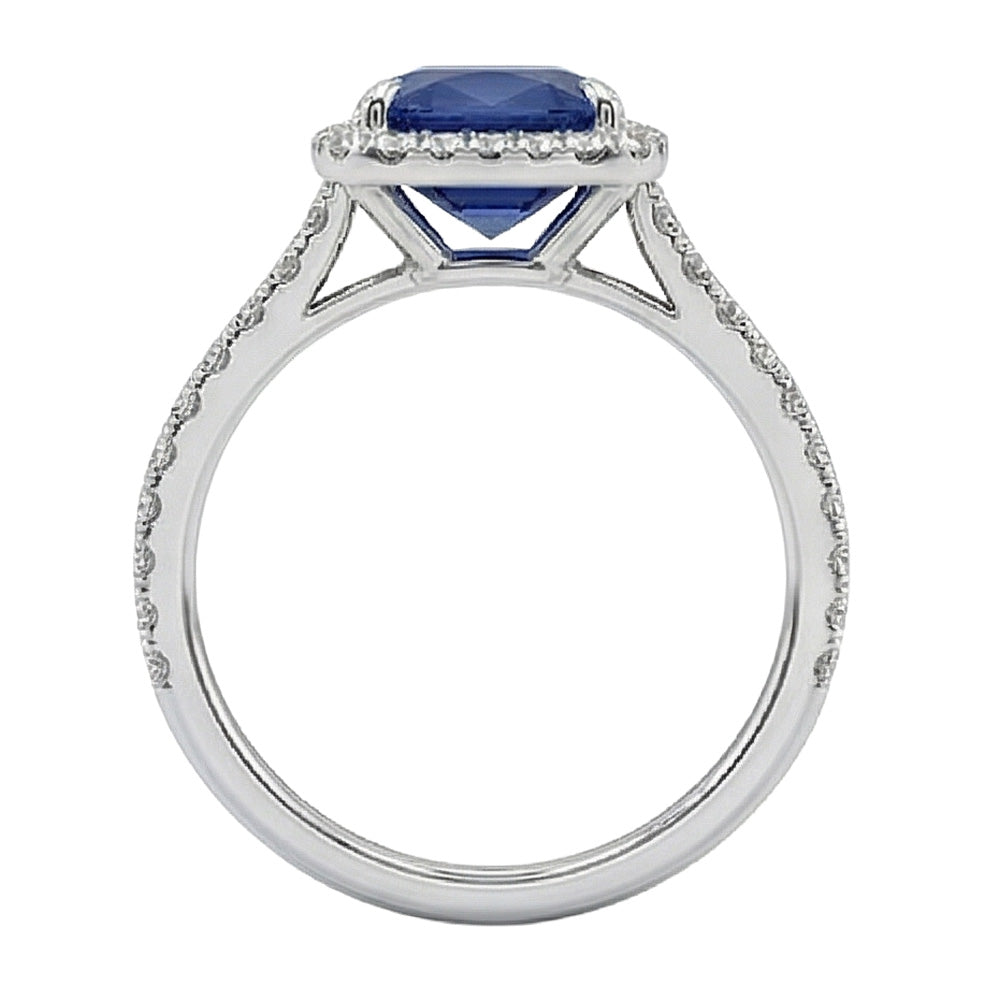 echter round saphir 3Karat ring Profilansicht