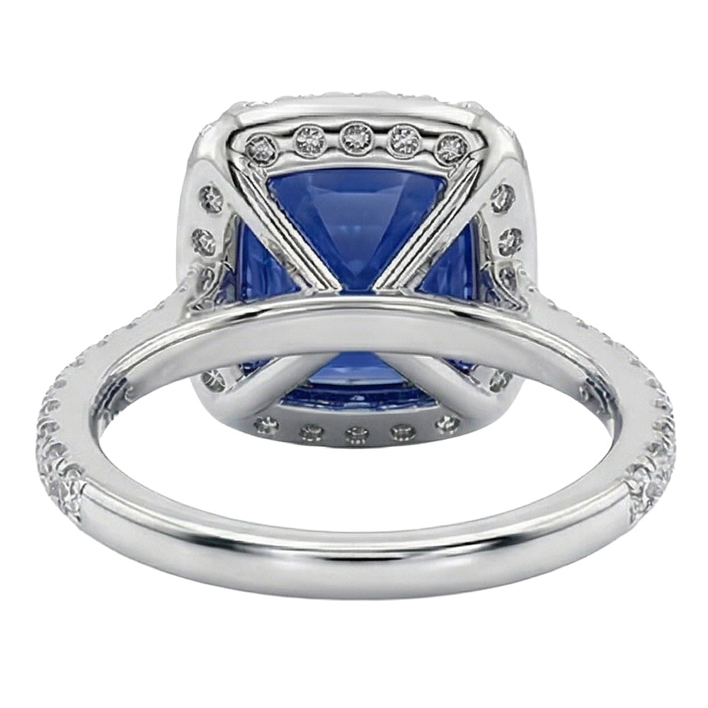 echter round saphir 3Karat ring auf Weiß