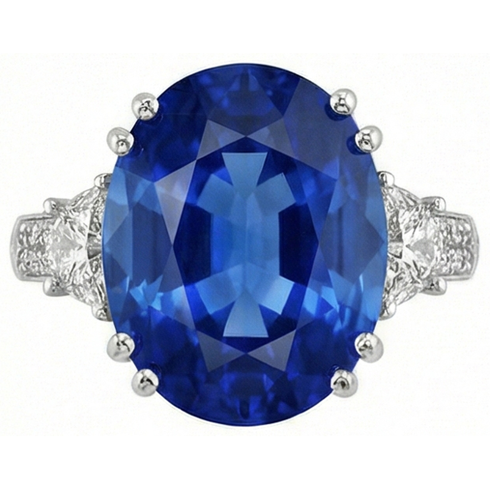 echter oval diamant 3Karat ring Seitenansicht