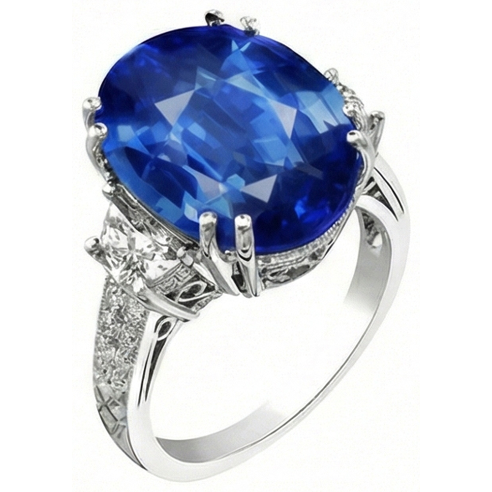 echter oval diamant 3Karat ring Draufsicht