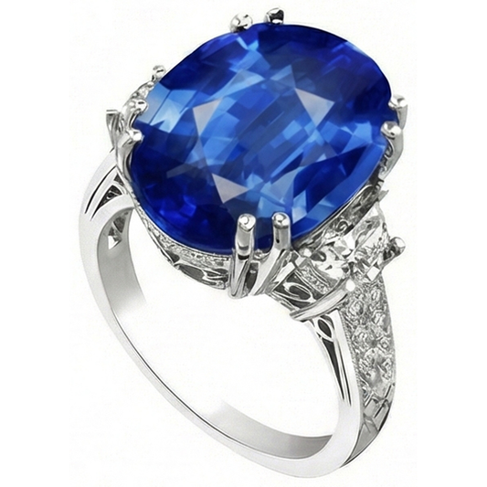 echter oval diamant 3Karat ring Vorderansicht