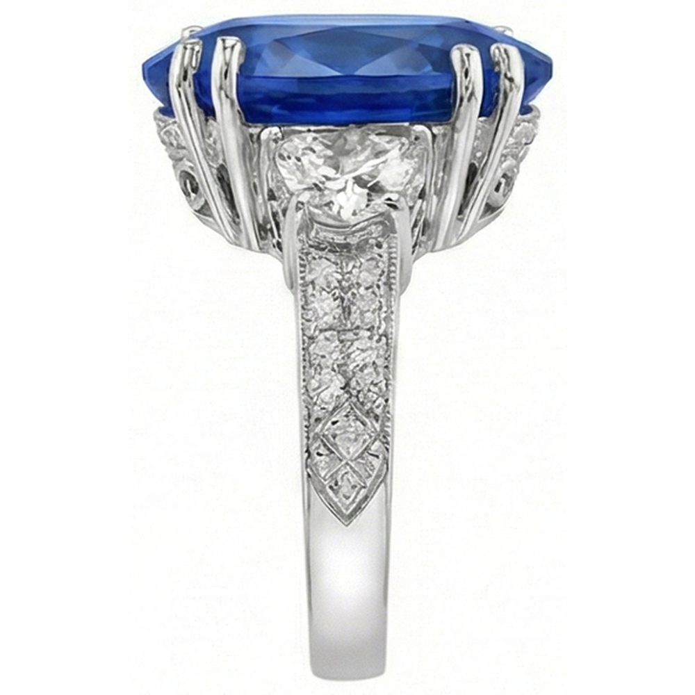 echter oval diamant 3Karat ring Detailansicht