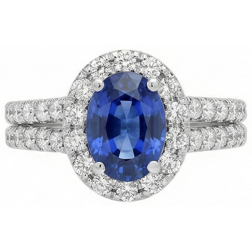 echter oval diamant 3Karat ring Vorderansicht