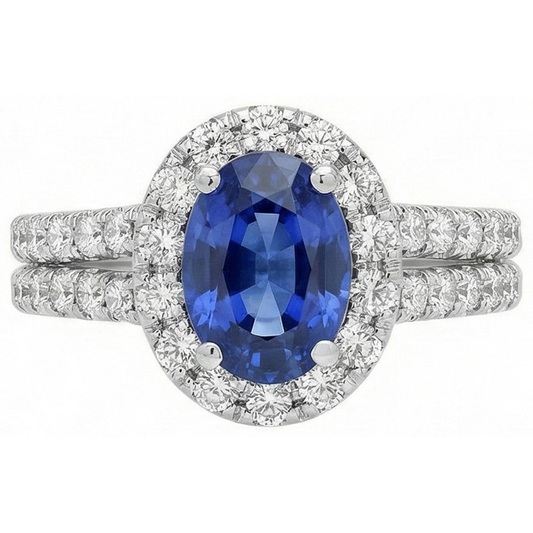 echter oval diamant 3Karat ring Vorderansicht