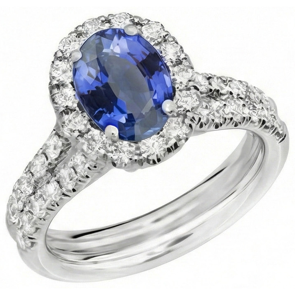 echter oval diamant 3Karat ring Seitenansicht