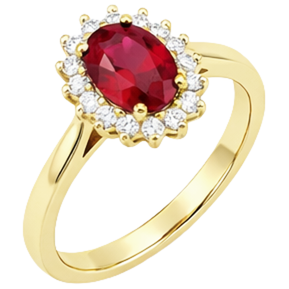 echter oval rubin 3Karat ring Seitenansicht