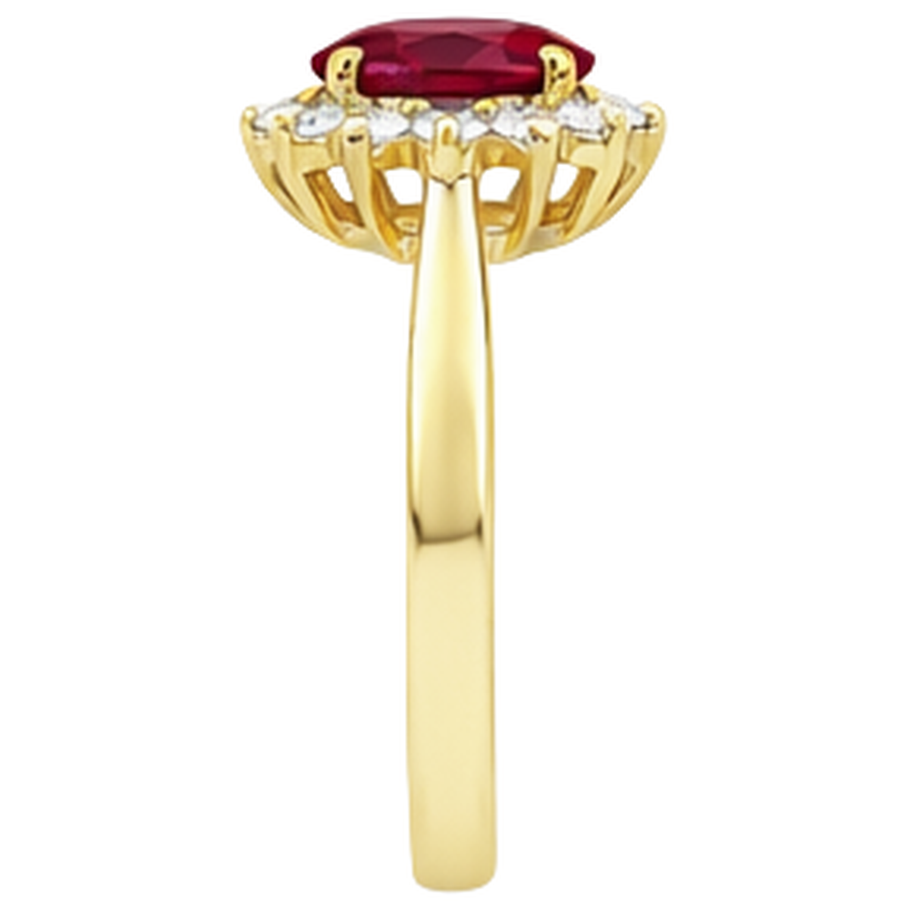 echter oval rubin 3Karat ring Detailansicht