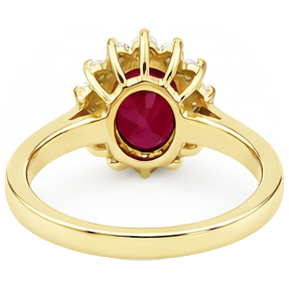 echter oval rubin 3Karat ring Profilansicht