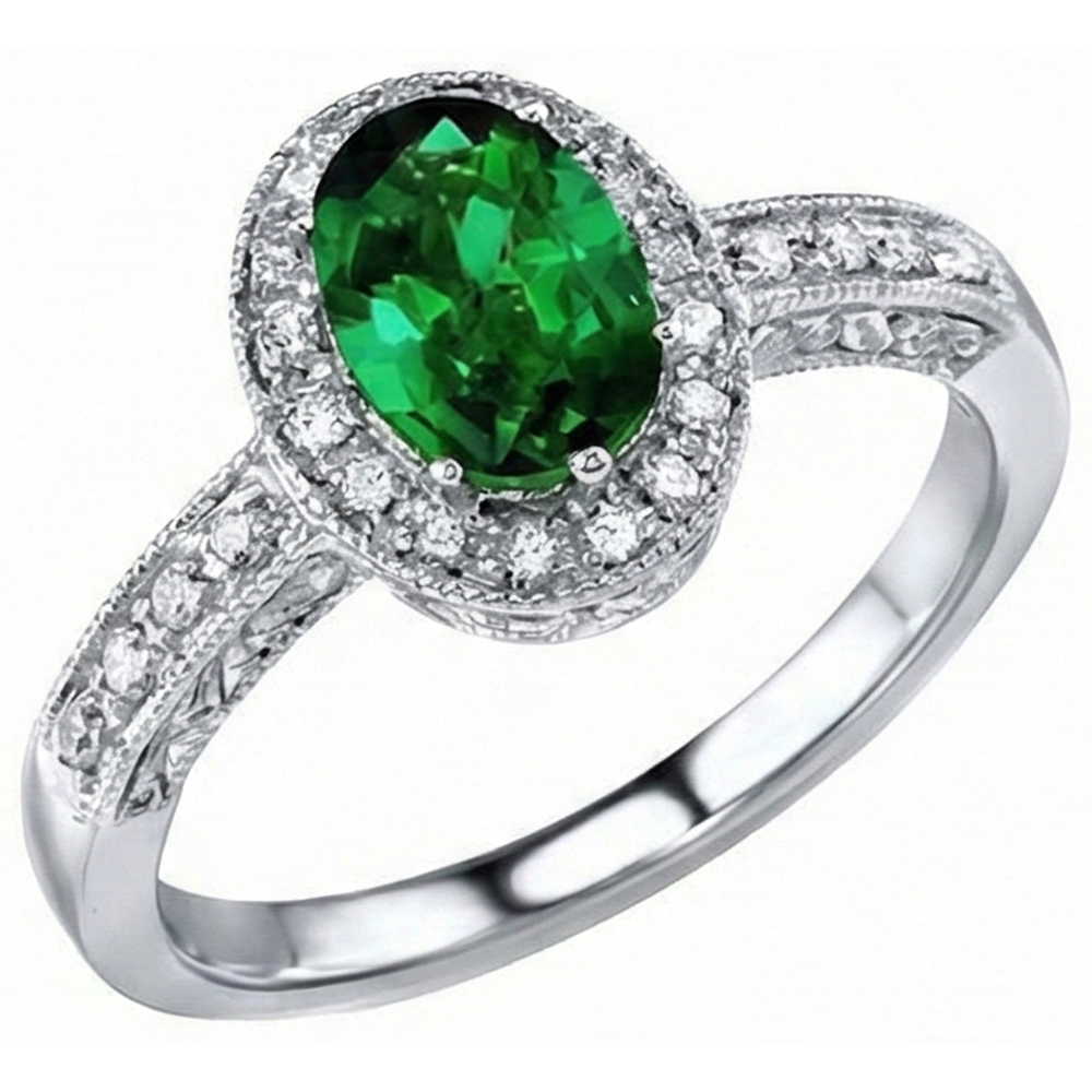 echter oval smaragd 3Karat ring Seitenansicht