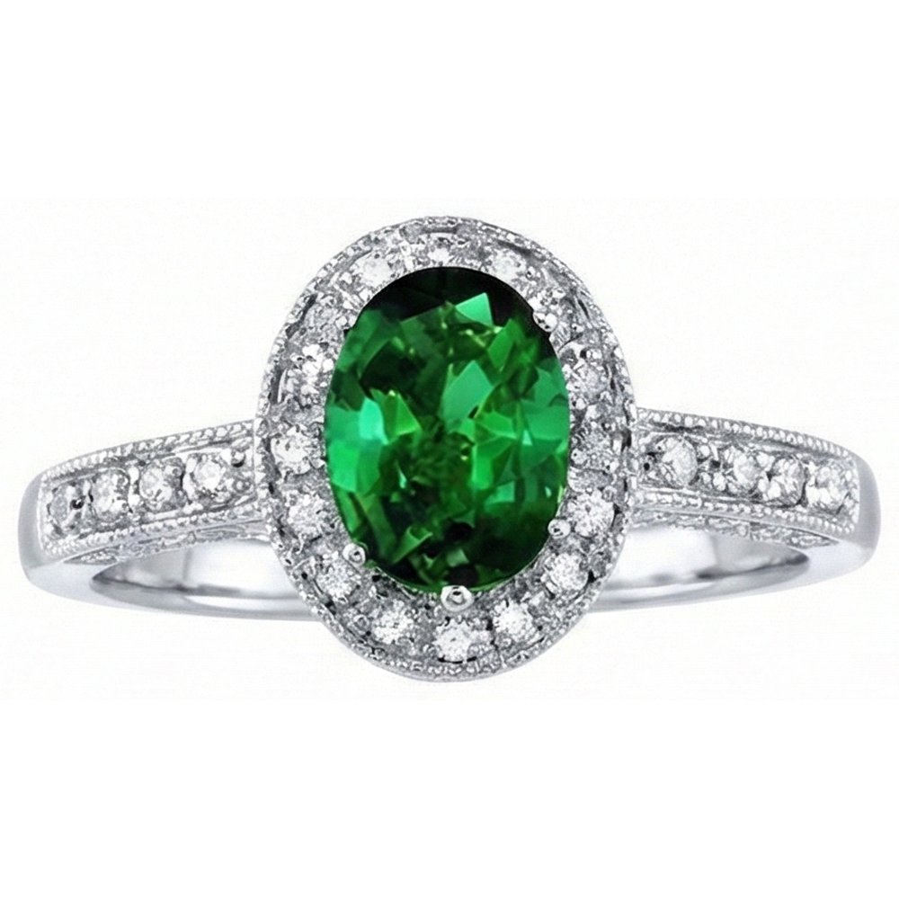 echter oval smaragd 3Karat ring Detailansicht