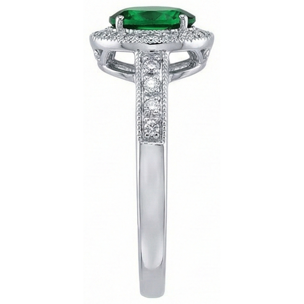 echter oval smaragd 3Karat ring Profilansicht