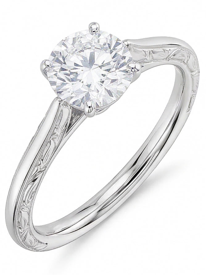 echter round diamant 3Karat ring Seitenansicht