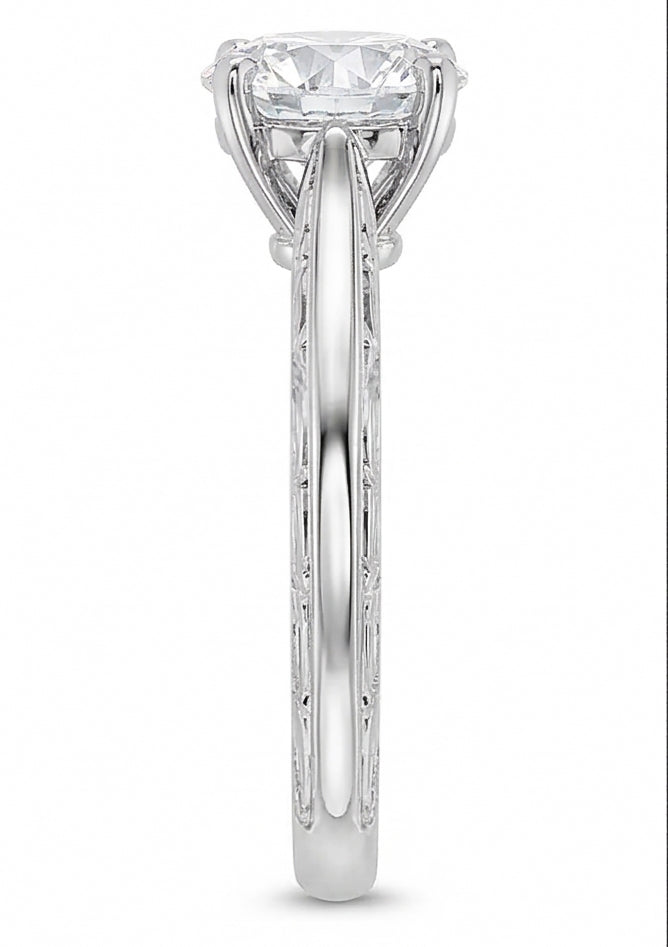 echter round diamant 3Karat ring Detailansicht